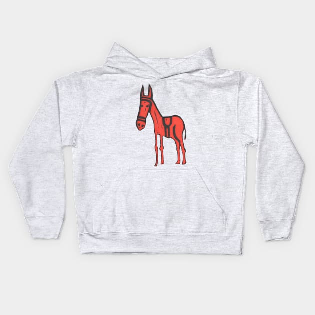 Donkey Do, Orange. Kids Hoodie by krisevansart